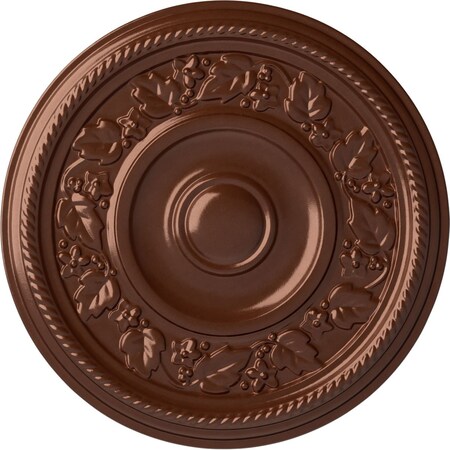 Ekena Millwork Tyrone Ceiling Medallion (Fits Canopies up to 6 3/4"), Hand-Painted Copper Penny, 16 1/8"OD x 3/4"P CM16TYCPS